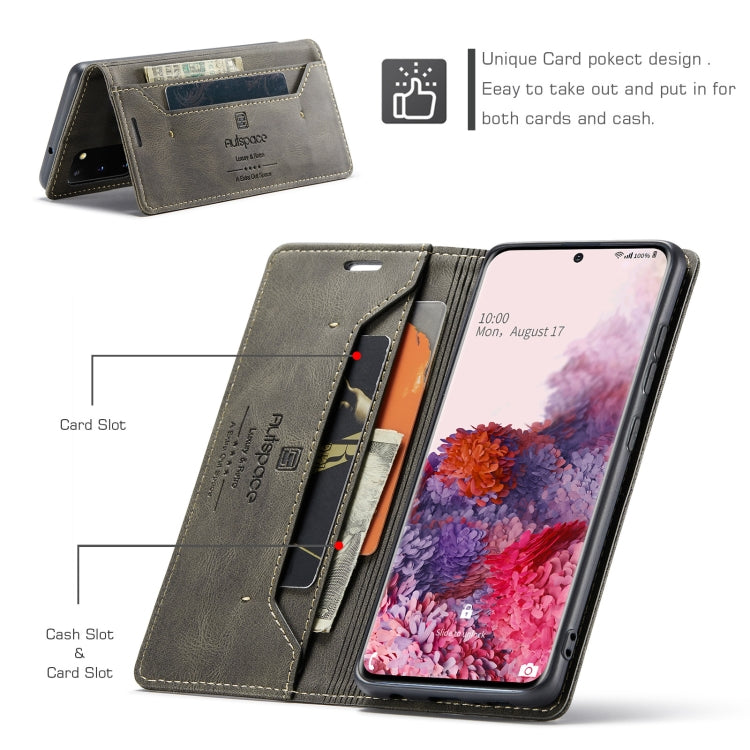 For Samsung Galaxy S20 AutSpace A01 Retro Skin-feel Crazy Horse Texture Horizontal Flip Leather Case with Holder & Card Slots & Wallet & RFID