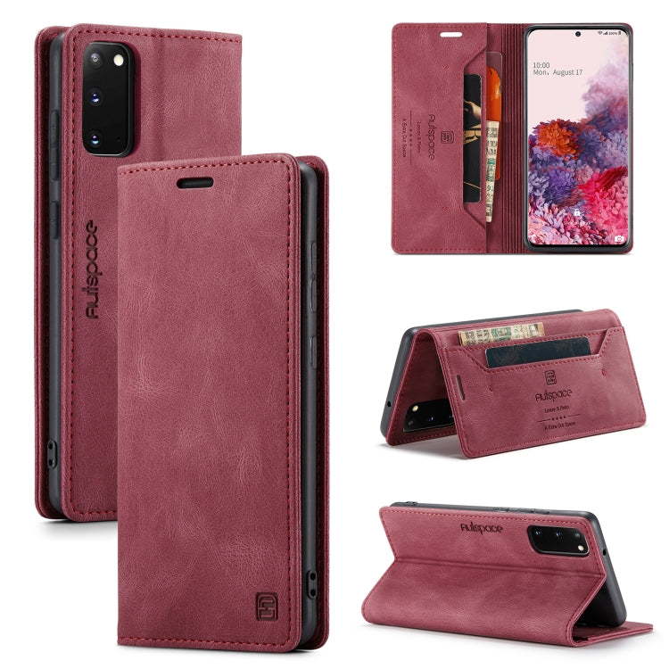 For Samsung Galaxy S20 AutSpace A01 Retro Skin-feel Crazy Horse Texture Horizontal Flip Leather Case with Holder & Card Slots & Wallet & RFID