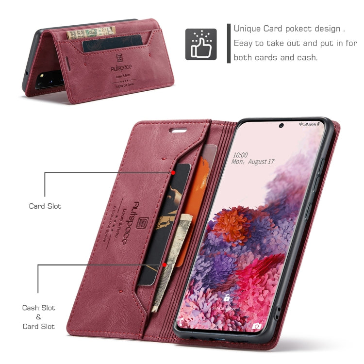 For Samsung Galaxy S20 AutSpace A01 Retro Skin-feel Crazy Horse Texture Horizontal Flip Leather Case with Holder & Card Slots & Wallet & RFID