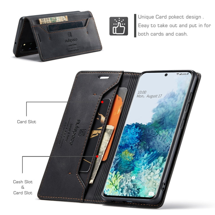 For Samsung Galaxy S20+ AutSpace A01 Retro Skin-feel Crazy Horse Texture Horizontal Flip Leather Case with Holder & Card Slots & Wallet & RFID