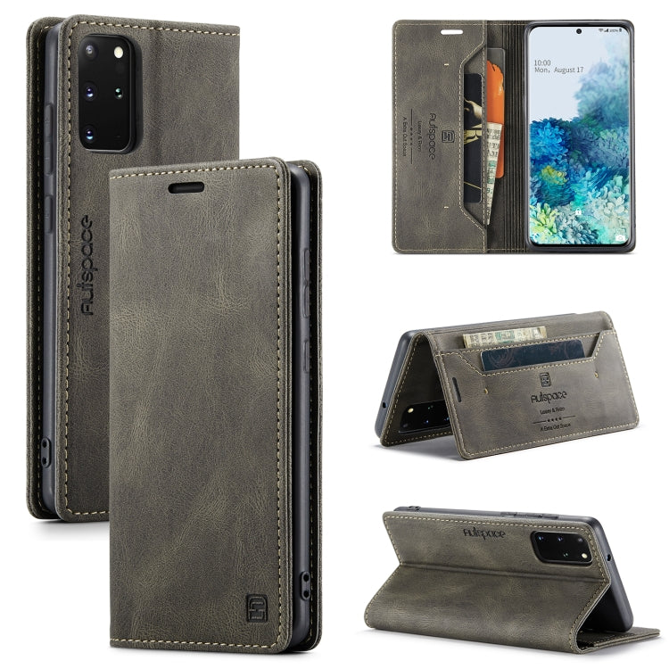 For Samsung Galaxy S20+ AutSpace A01 Retro Skin-feel Crazy Horse Texture Horizontal Flip Leather Case with Holder & Card Slots & Wallet & RFID
