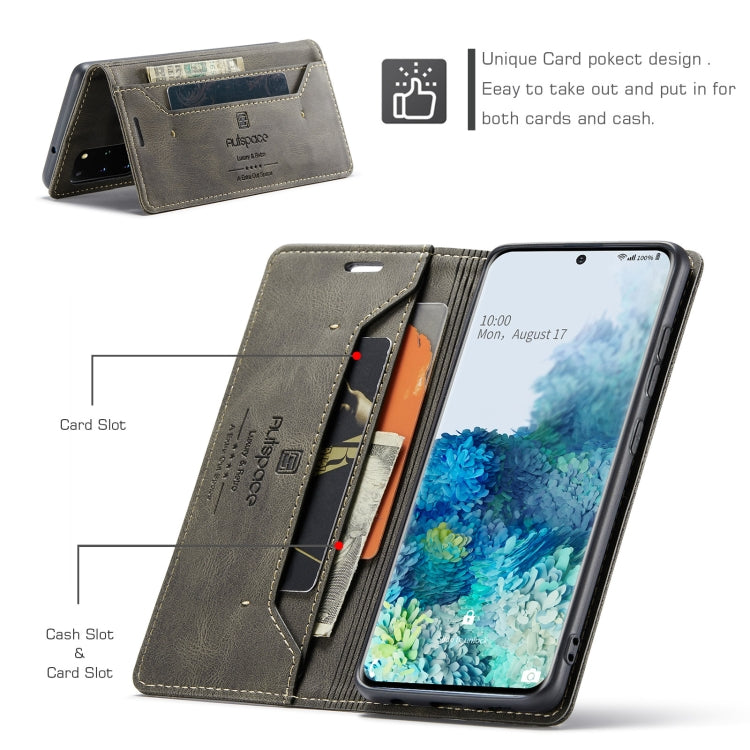 For Samsung Galaxy S20+ AutSpace A01 Retro Skin-feel Crazy Horse Texture Horizontal Flip Leather Case with Holder & Card Slots & Wallet & RFID