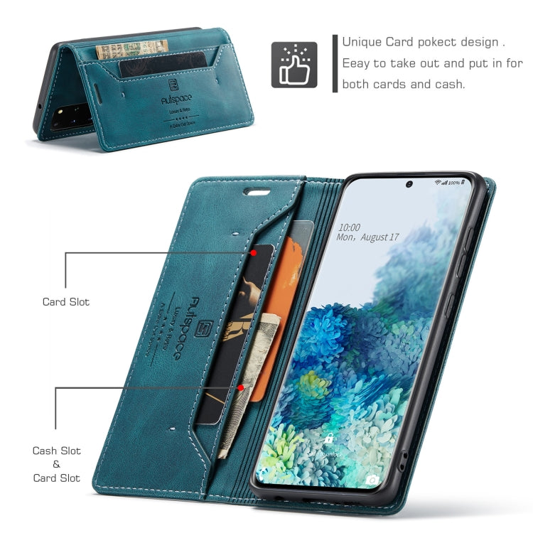 For Samsung Galaxy S20+ AutSpace A01 Retro Skin-feel Crazy Horse Texture Horizontal Flip Leather Case with Holder & Card Slots & Wallet & RFID