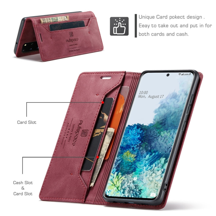 For Samsung Galaxy S20+ AutSpace A01 Retro Skin-feel Crazy Horse Texture Horizontal Flip Leather Case with Holder & Card Slots & Wallet & RFID