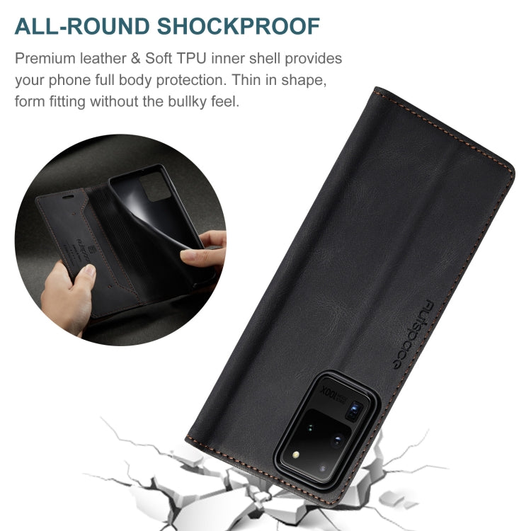 For Samsung Galaxy S20 Ultra AutSpace A01 Retro Skin-feel Crazy Horse Texture Horizontal Flip Leather Case with Holder & Card Slots & Wallet & RFID
