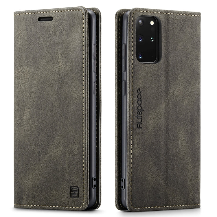 For Samsung Galaxy S20 Ultra AutSpace A01 Retro Skin-feel Crazy Horse Texture Horizontal Flip Leather Case with Holder & Card Slots & Wallet & RFID