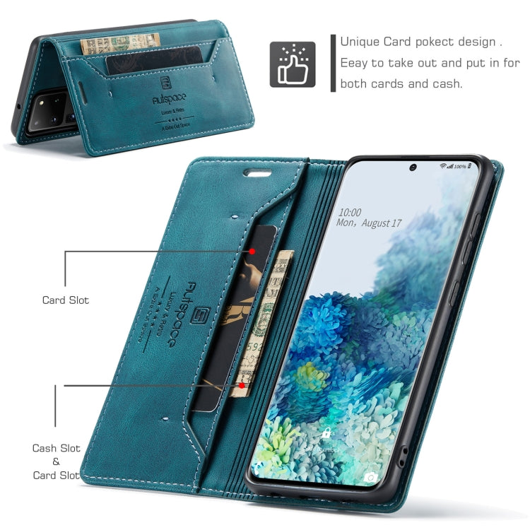 For Samsung Galaxy S20 Ultra AutSpace A01 Retro Skin-feel Crazy Horse Texture Horizontal Flip Leather Case with Holder & Card Slots & Wallet & RFID
