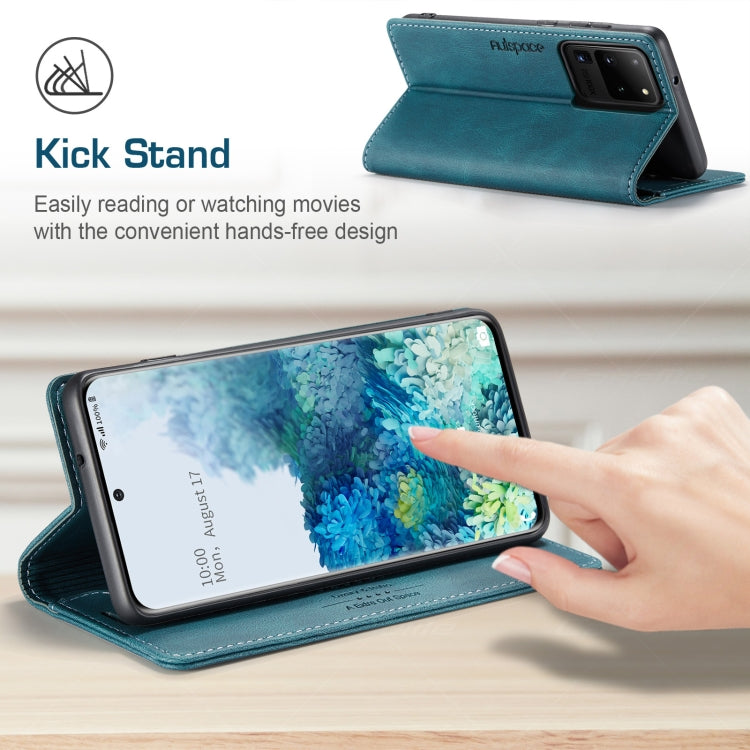 For Samsung Galaxy S20 Ultra AutSpace A01 Retro Skin-feel Crazy Horse Texture Horizontal Flip Leather Case with Holder & Card Slots & Wallet & RFID