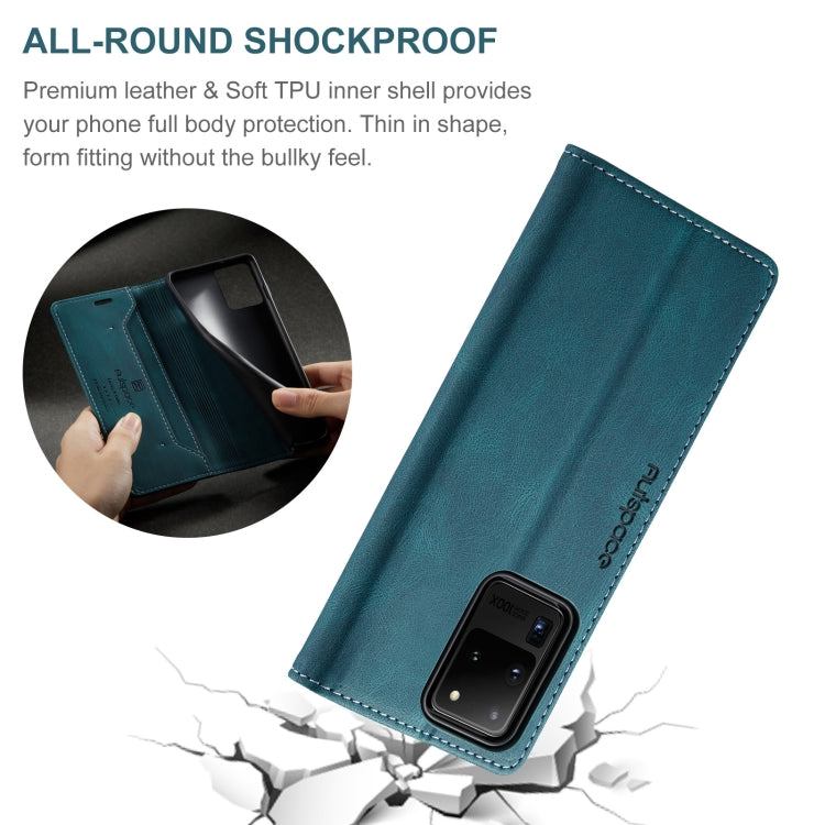 For Samsung Galaxy S20 Ultra AutSpace A01 Retro Skin-feel Crazy Horse Texture Horizontal Flip Leather Case with Holder & Card Slots & Wallet & RFID
