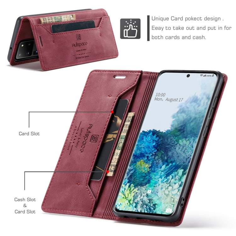 For Samsung Galaxy S20 Ultra AutSpace A01 Retro Skin-feel Crazy Horse Texture Horizontal Flip Leather Case with Holder & Card Slots & Wallet & RFID