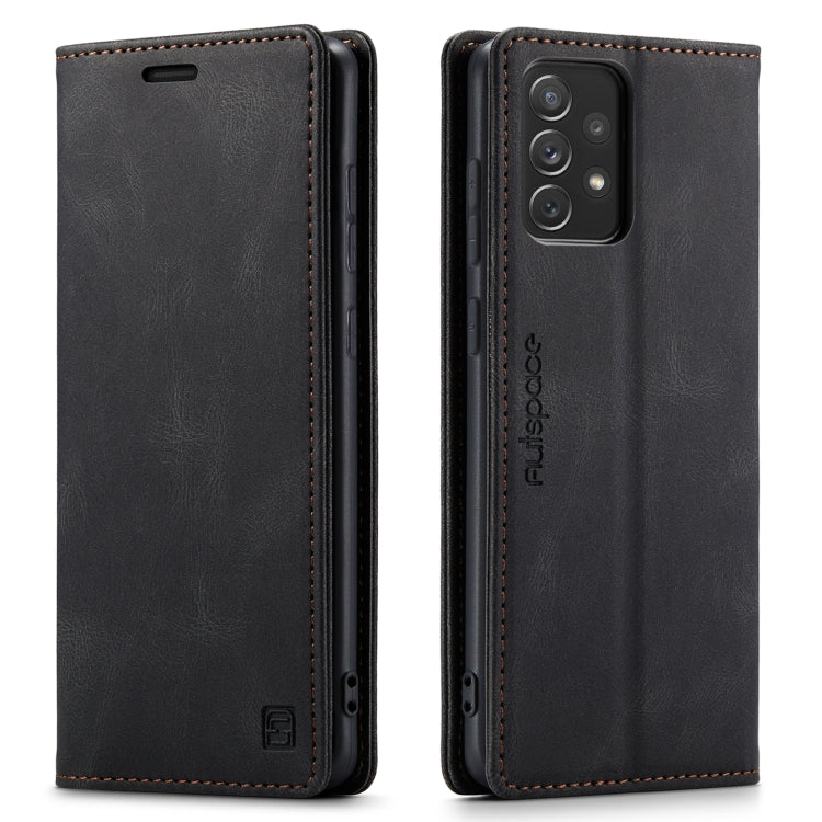 For Samsung Galaxy A72 5G / 4G AutSpace A01 Retro Skin-feel Crazy Horse Texture Horizontal Flip Leather Case with Holder & Card Slots & Wallet & RFID