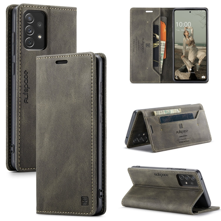 For Samsung Galaxy A72 5G / 4G AutSpace A01 Retro Skin-feel Crazy Horse Texture Horizontal Flip Leather Case with Holder & Card Slots & Wallet & RFID