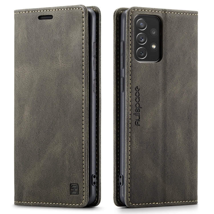 For Samsung Galaxy A72 5G / 4G AutSpace A01 Retro Skin-feel Crazy Horse Texture Horizontal Flip Leather Case with Holder & Card Slots & Wallet & RFID