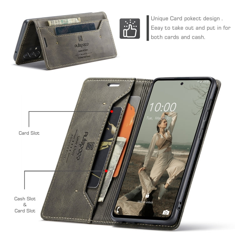 For Samsung Galaxy A72 5G / 4G AutSpace A01 Retro Skin-feel Crazy Horse Texture Horizontal Flip Leather Case with Holder & Card Slots & Wallet & RFID