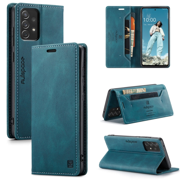 For Samsung Galaxy A72 5G / 4G AutSpace A01 Retro Skin-feel Crazy Horse Texture Horizontal Flip Leather Case with Holder & Card Slots & Wallet & RFID