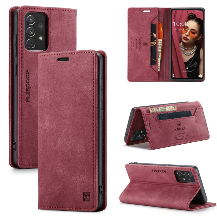 For Samsung Galaxy A72 5G / 4G AutSpace A01 Retro Skin-feel Crazy Horse Texture Horizontal Flip Leather Case with Holder & Card Slots & Wallet & RFID