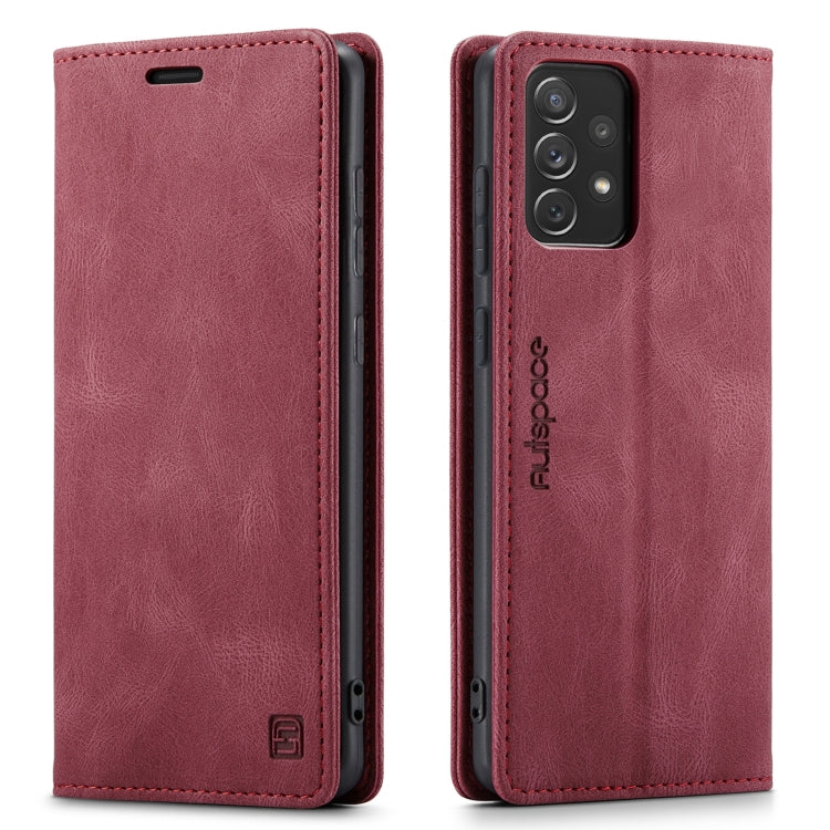 For Samsung Galaxy A72 5G / 4G AutSpace A01 Retro Skin-feel Crazy Horse Texture Horizontal Flip Leather Case with Holder & Card Slots & Wallet & RFID