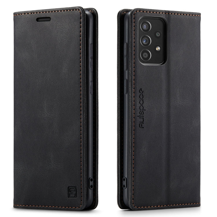 For Samsung Galaxy A52 5G / 4G AutSpace A01 Retro Skin-feel Crazy Horse Texture Horizontal Flip Leather Case with Holder & Card Slots & Wallet & RFID