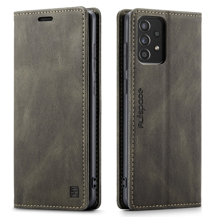 For Samsung Galaxy A52 5G / 4G AutSpace A01 Retro Skin-feel Crazy Horse Texture Horizontal Flip Leather Case with Holder & Card Slots & Wallet & RFID
