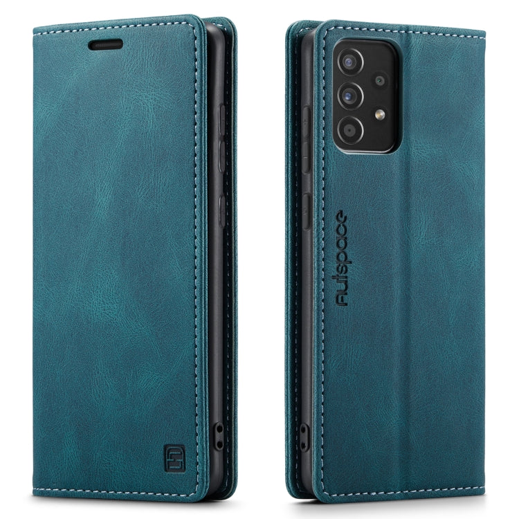 For Samsung Galaxy A52 5G / 4G AutSpace A01 Retro Skin-feel Crazy Horse Texture Horizontal Flip Leather Case with Holder & Card Slots & Wallet & RFID
