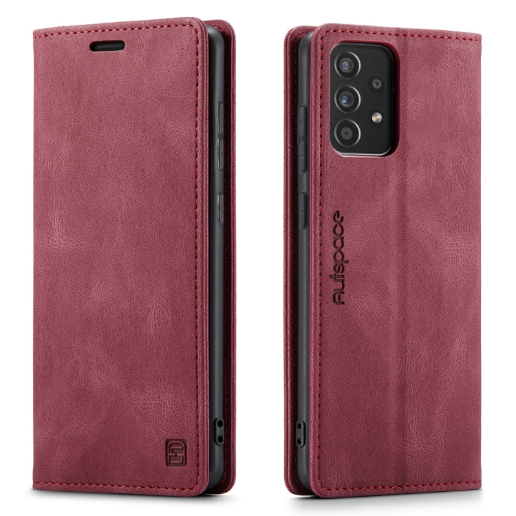 For Samsung Galaxy A52 5G / 4G AutSpace A01 Retro Skin-feel Crazy Horse Texture Horizontal Flip Leather Case with Holder & Card Slots & Wallet & RFID