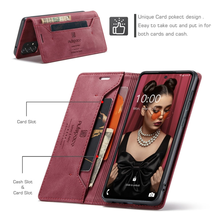 For Samsung Galaxy A52 5G / 4G AutSpace A01 Retro Skin-feel Crazy Horse Texture Horizontal Flip Leather Case with Holder & Card Slots & Wallet & RFID