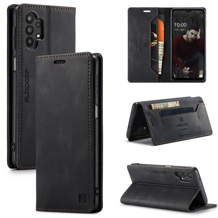 For Samsung Galaxy A32 5G AutSpace A01 Retro Skin-feel Crazy Horse Texture Horizontal Flip Leather Case with Holder & Card Slots & Wallet & RFID