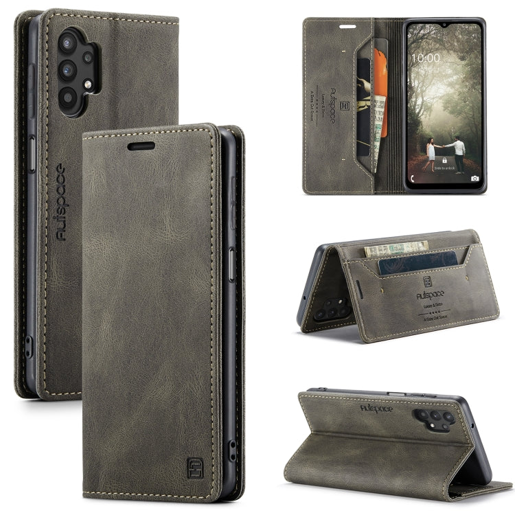 For Samsung Galaxy A32 5G AutSpace A01 Retro Skin-feel Crazy Horse Texture Horizontal Flip Leather Case with Holder & Card Slots & Wallet & RFID