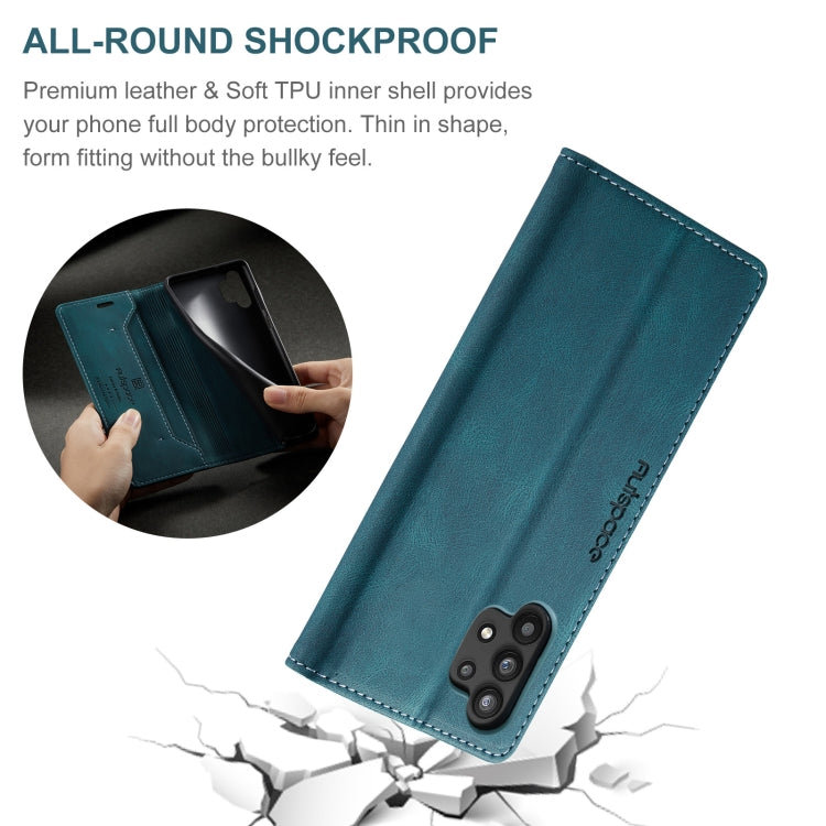 For Samsung Galaxy A32 5G AutSpace A01 Retro Skin-feel Crazy Horse Texture Horizontal Flip Leather Case with Holder & Card Slots & Wallet & RFID