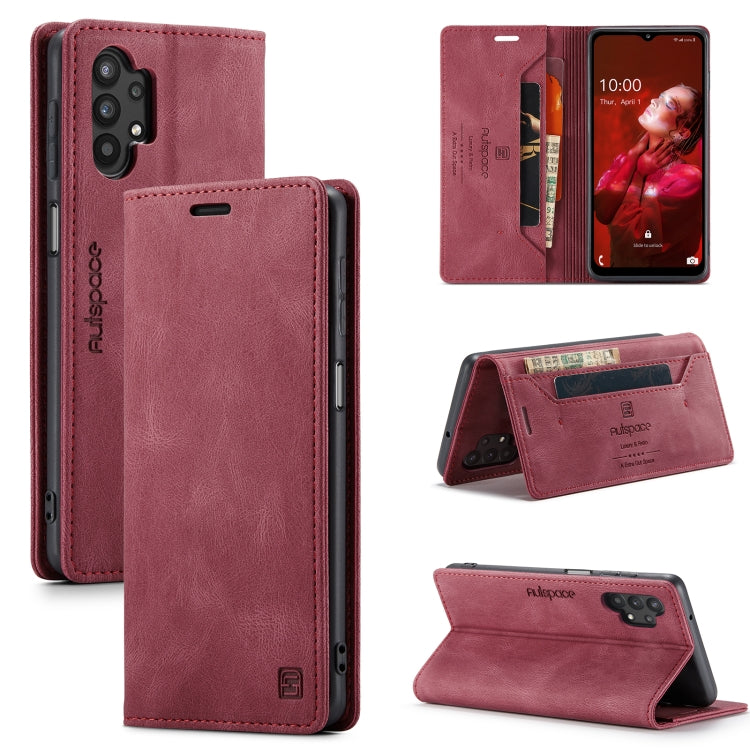 For Samsung Galaxy A32 5G AutSpace A01 Retro Skin-feel Crazy Horse Texture Horizontal Flip Leather Case with Holder & Card Slots & Wallet & RFID