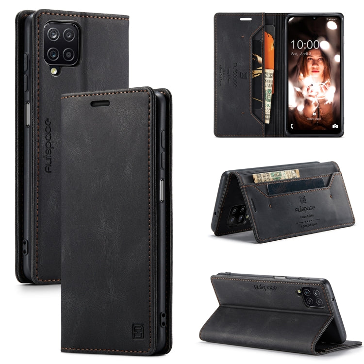 For Samsung Galaxy A12 AutSpace A01 Retro Skin-feel Crazy Horse Texture Horizontal Flip Leather Case with Holder & Card Slots & Wallet & RFID