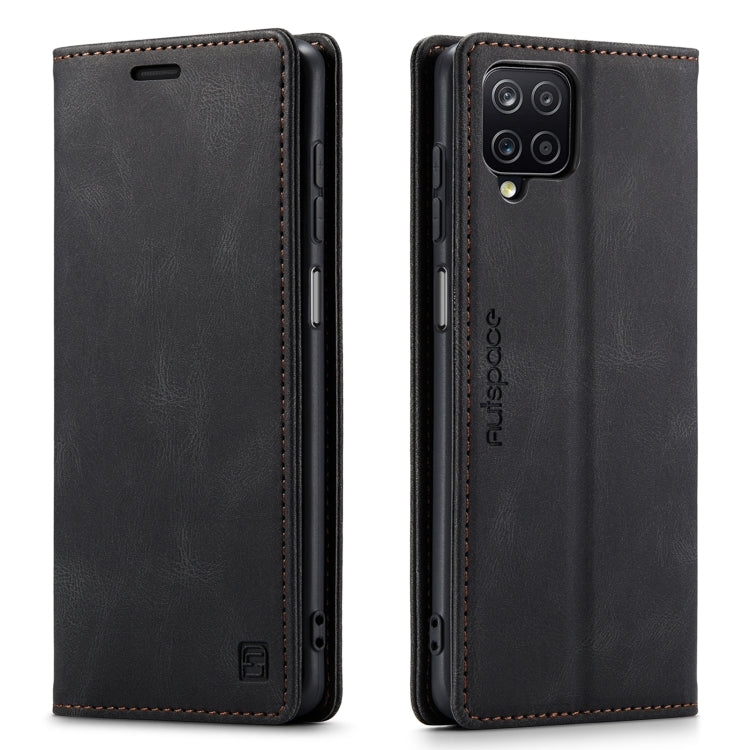 For Samsung Galaxy A12 AutSpace A01 Retro Skin-feel Crazy Horse Texture Horizontal Flip Leather Case with Holder & Card Slots & Wallet & RFID