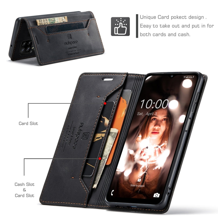 For Samsung Galaxy A12 AutSpace A01 Retro Skin-feel Crazy Horse Texture Horizontal Flip Leather Case with Holder & Card Slots & Wallet & RFID