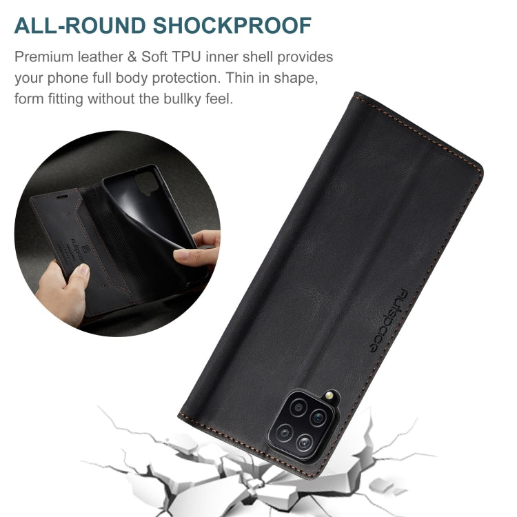 For Samsung Galaxy A12 AutSpace A01 Retro Skin-feel Crazy Horse Texture Horizontal Flip Leather Case with Holder & Card Slots & Wallet & RFID