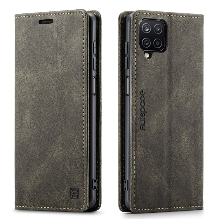 For Samsung Galaxy A12 AutSpace A01 Retro Skin-feel Crazy Horse Texture Horizontal Flip Leather Case with Holder & Card Slots & Wallet & RFID