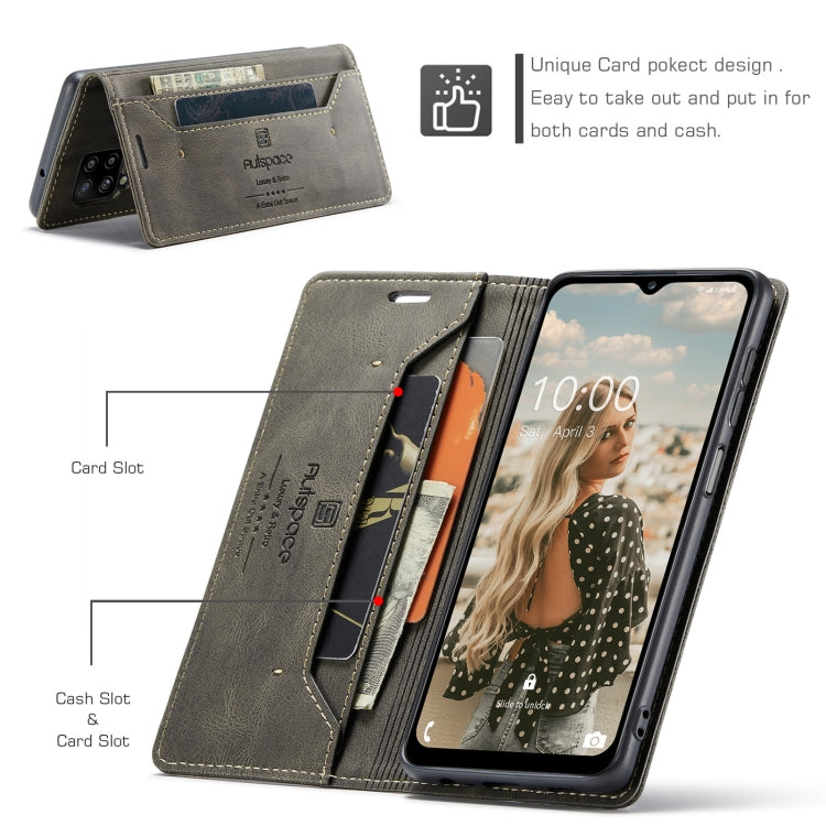 For Samsung Galaxy A12 AutSpace A01 Retro Skin-feel Crazy Horse Texture Horizontal Flip Leather Case with Holder & Card Slots & Wallet & RFID