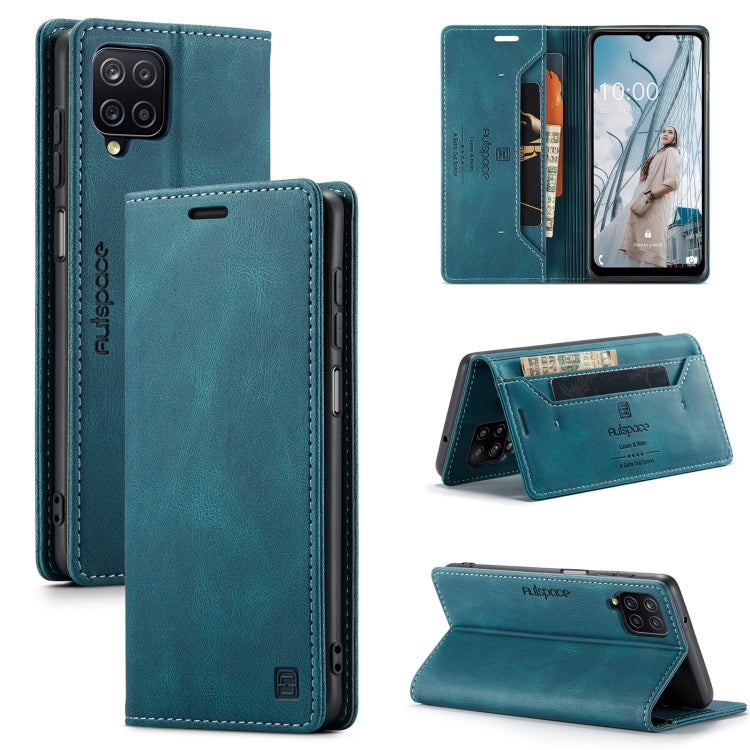 For Samsung Galaxy A12 AutSpace A01 Retro Skin-feel Crazy Horse Texture Horizontal Flip Leather Case with Holder & Card Slots & Wallet & RFID