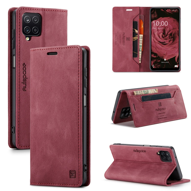 For Samsung Galaxy A12 AutSpace A01 Retro Skin-feel Crazy Horse Texture Horizontal Flip Leather Case with Holder & Card Slots & Wallet & RFID