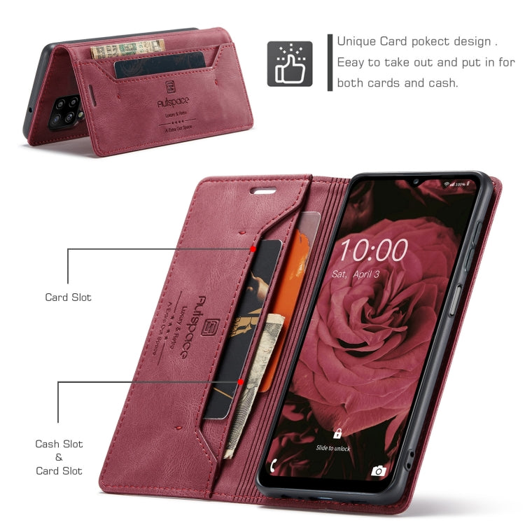 For Samsung Galaxy A12 AutSpace A01 Retro Skin-feel Crazy Horse Texture Horizontal Flip Leather Case with Holder & Card Slots & Wallet & RFID