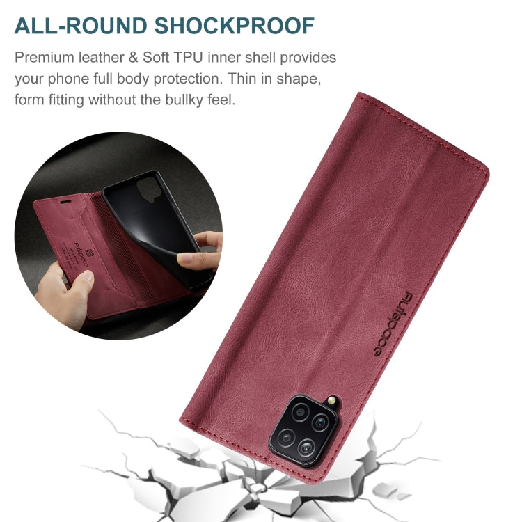 For Samsung Galaxy A12 AutSpace A01 Retro Skin-feel Crazy Horse Texture Horizontal Flip Leather Case with Holder & Card Slots & Wallet & RFID
