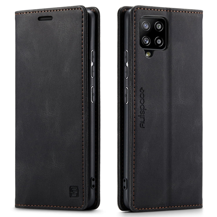 For Samsung Galaxy A42 5G AutSpace A01 Retro Skin-feel Crazy Horse Texture Horizontal Flip Leather Case with Holder & Card Slots & Wallet & RFID