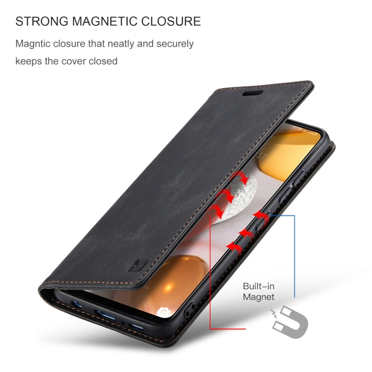 For Samsung Galaxy A42 5G AutSpace A01 Retro Skin-feel Crazy Horse Texture Horizontal Flip Leather Case with Holder & Card Slots & Wallet & RFID
