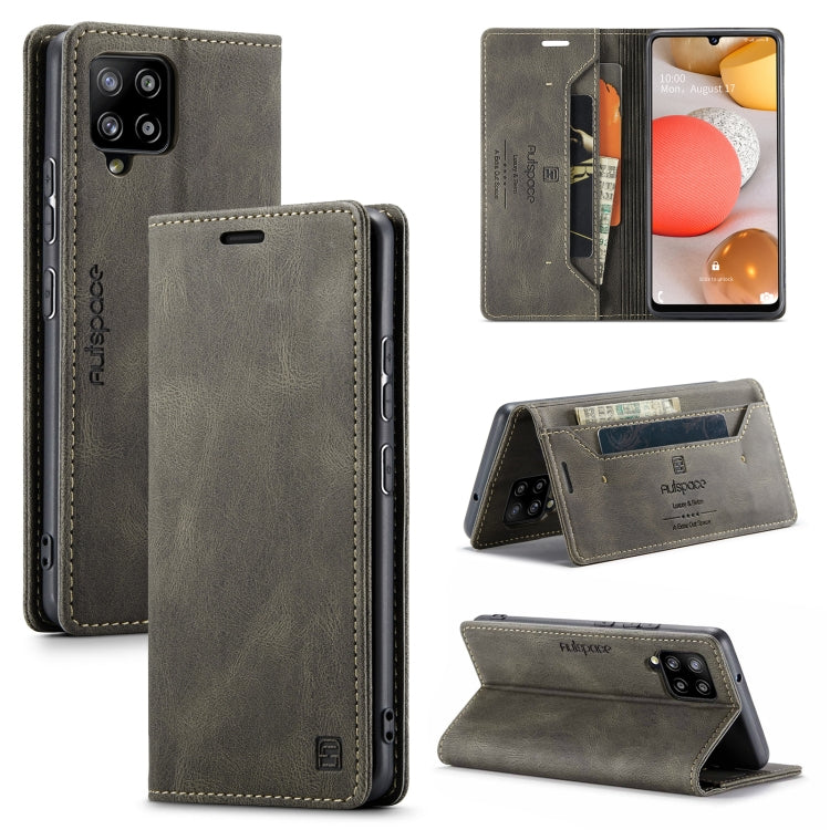 For Samsung Galaxy A42 5G AutSpace A01 Retro Skin-feel Crazy Horse Texture Horizontal Flip Leather Case with Holder & Card Slots & Wallet & RFID