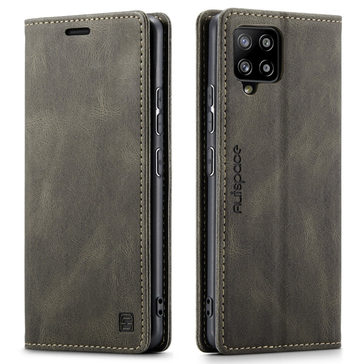 For Samsung Galaxy A42 5G AutSpace A01 Retro Skin-feel Crazy Horse Texture Horizontal Flip Leather Case with Holder & Card Slots & Wallet & RFID