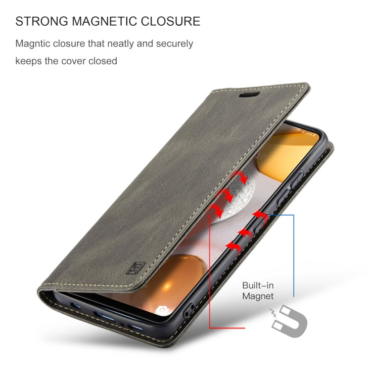 For Samsung Galaxy A42 5G AutSpace A01 Retro Skin-feel Crazy Horse Texture Horizontal Flip Leather Case with Holder & Card Slots & Wallet & RFID