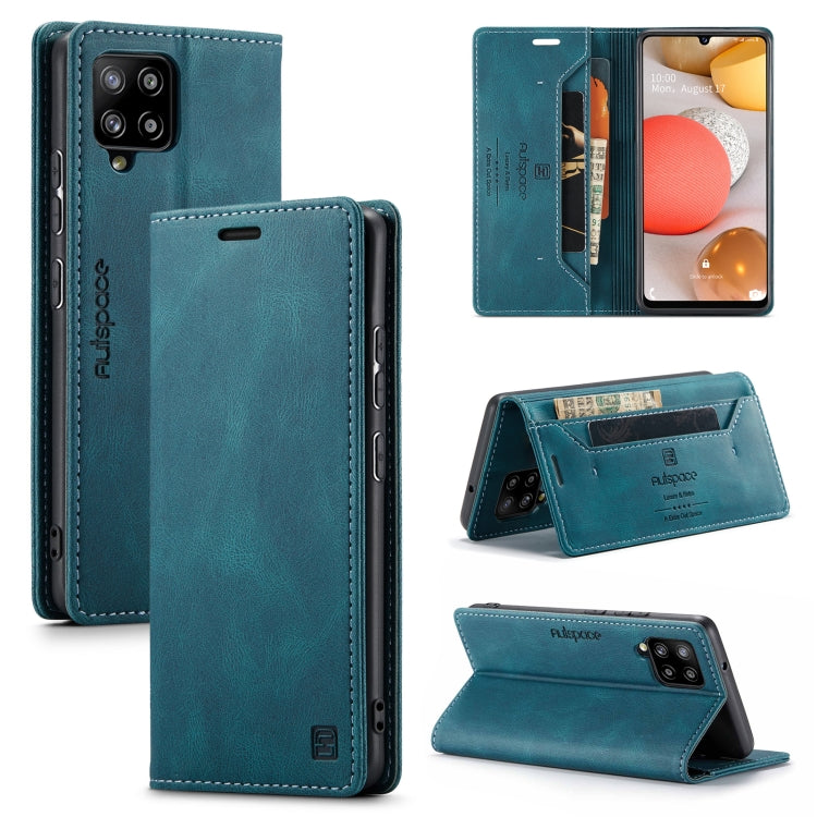 For Samsung Galaxy A42 5G AutSpace A01 Retro Skin-feel Crazy Horse Texture Horizontal Flip Leather Case with Holder & Card Slots & Wallet & RFID