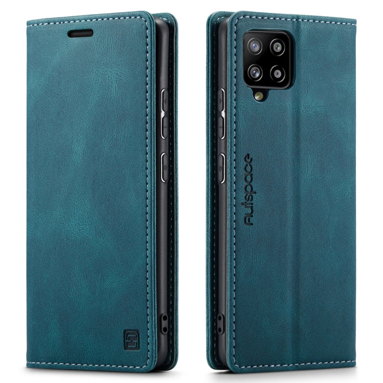 For Samsung Galaxy A42 5G AutSpace A01 Retro Skin-feel Crazy Horse Texture Horizontal Flip Leather Case with Holder & Card Slots & Wallet & RFID