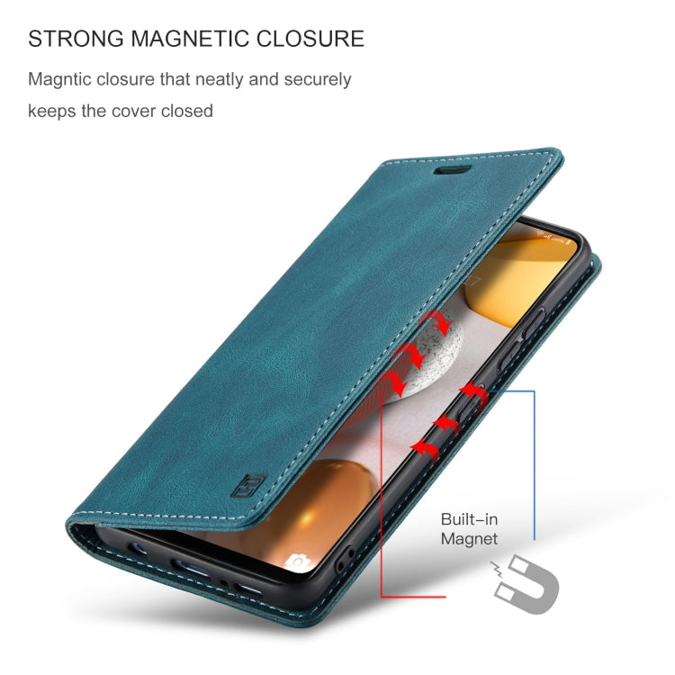 For Samsung Galaxy A42 5G AutSpace A01 Retro Skin-feel Crazy Horse Texture Horizontal Flip Leather Case with Holder & Card Slots & Wallet & RFID