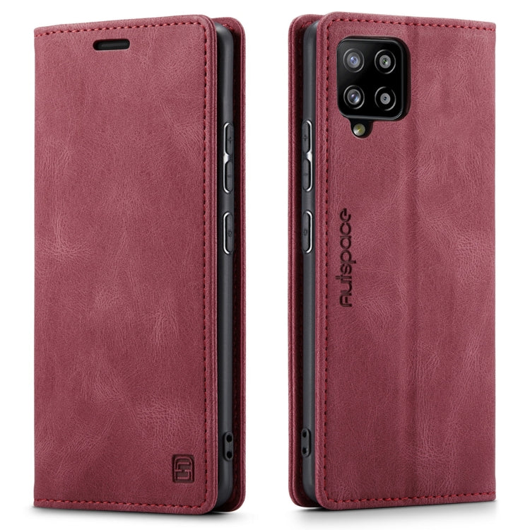 For Samsung Galaxy A42 5G AutSpace A01 Retro Skin-feel Crazy Horse Texture Horizontal Flip Leather Case with Holder & Card Slots & Wallet & RFID