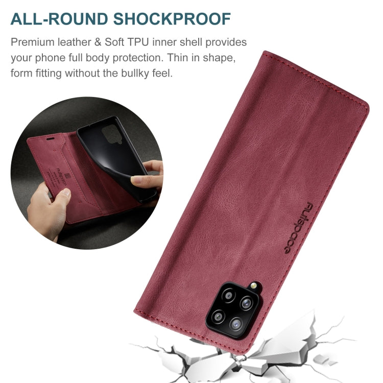 For Samsung Galaxy A42 5G AutSpace A01 Retro Skin-feel Crazy Horse Texture Horizontal Flip Leather Case with Holder & Card Slots & Wallet & RFID